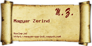 Magyar Zerind névjegykártya